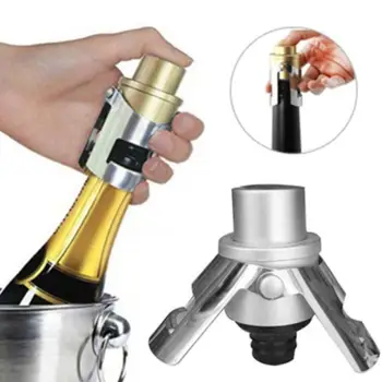 Şampanya tıpası Vakum Basınç Pompası ile Paslanmaz Çelik sızdırmaz Tutmak Fizz Profesyonel şarap koruyucu şişe tıpası Ev için